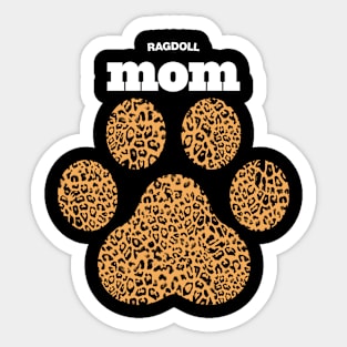 Haute Leopard Ragdoll Mom Cat Paw With Rich Leopard Print Sticker